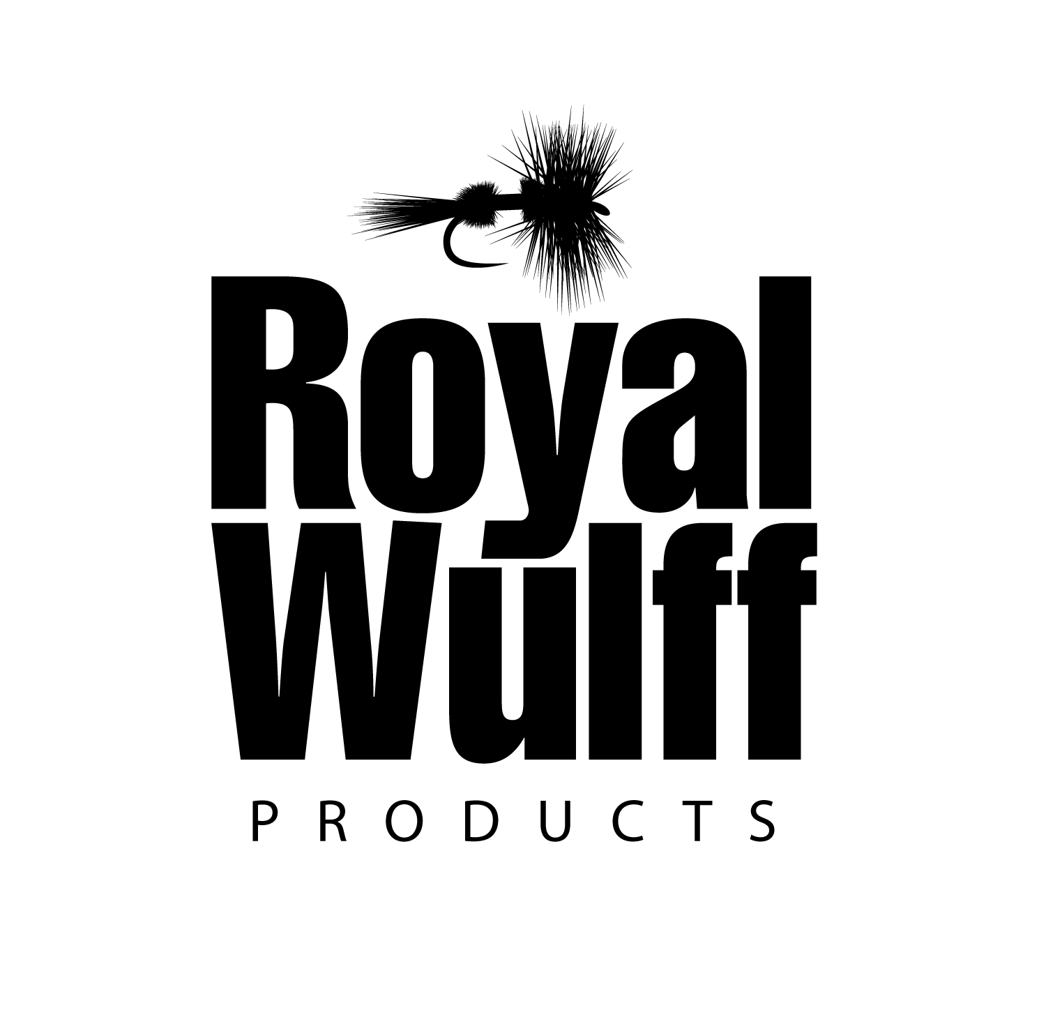 royal wulff products logo design, fly fishing graphic design