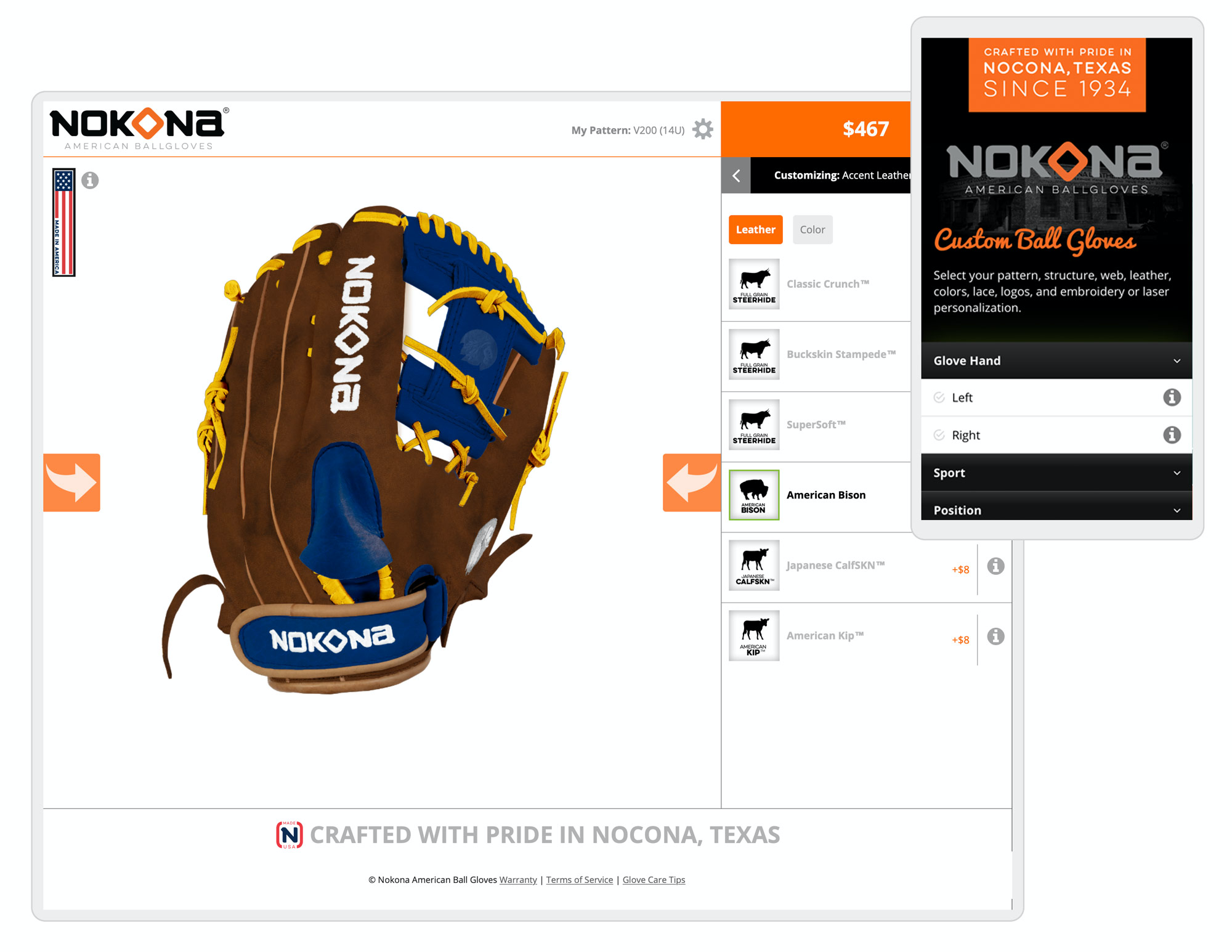 custom baseball glove configurator