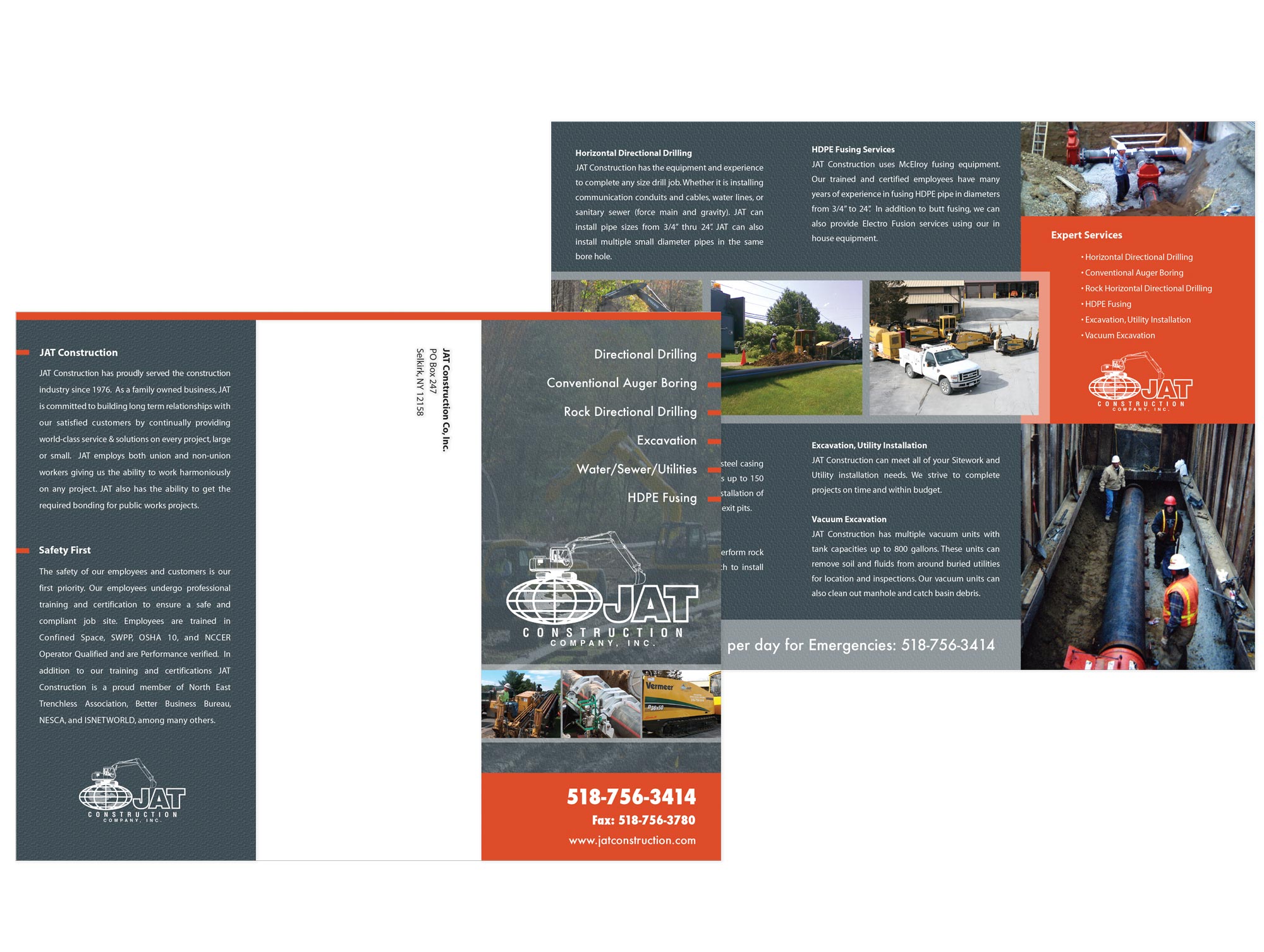 jat construction brochure design by mike hosier