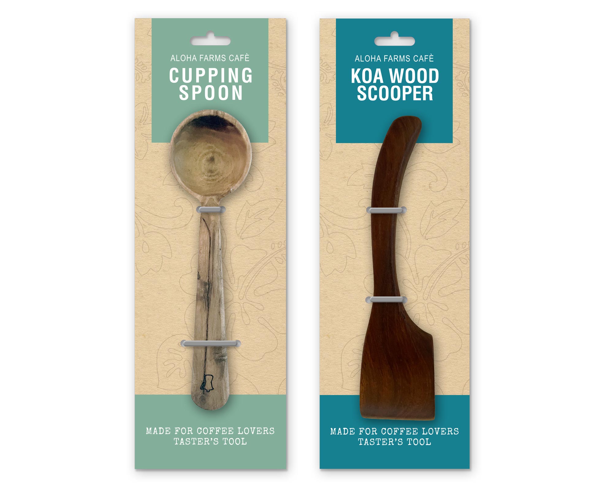 hawaiian coffee spoon and scooper package design