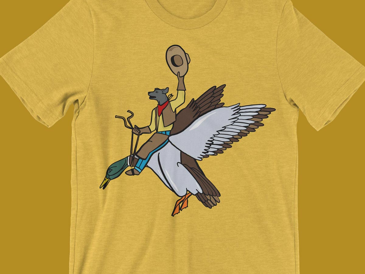lone duck t-shirt illustration design